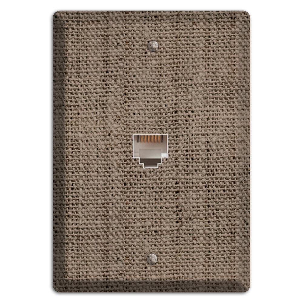 Coffee Burlap Phone Wallplate
