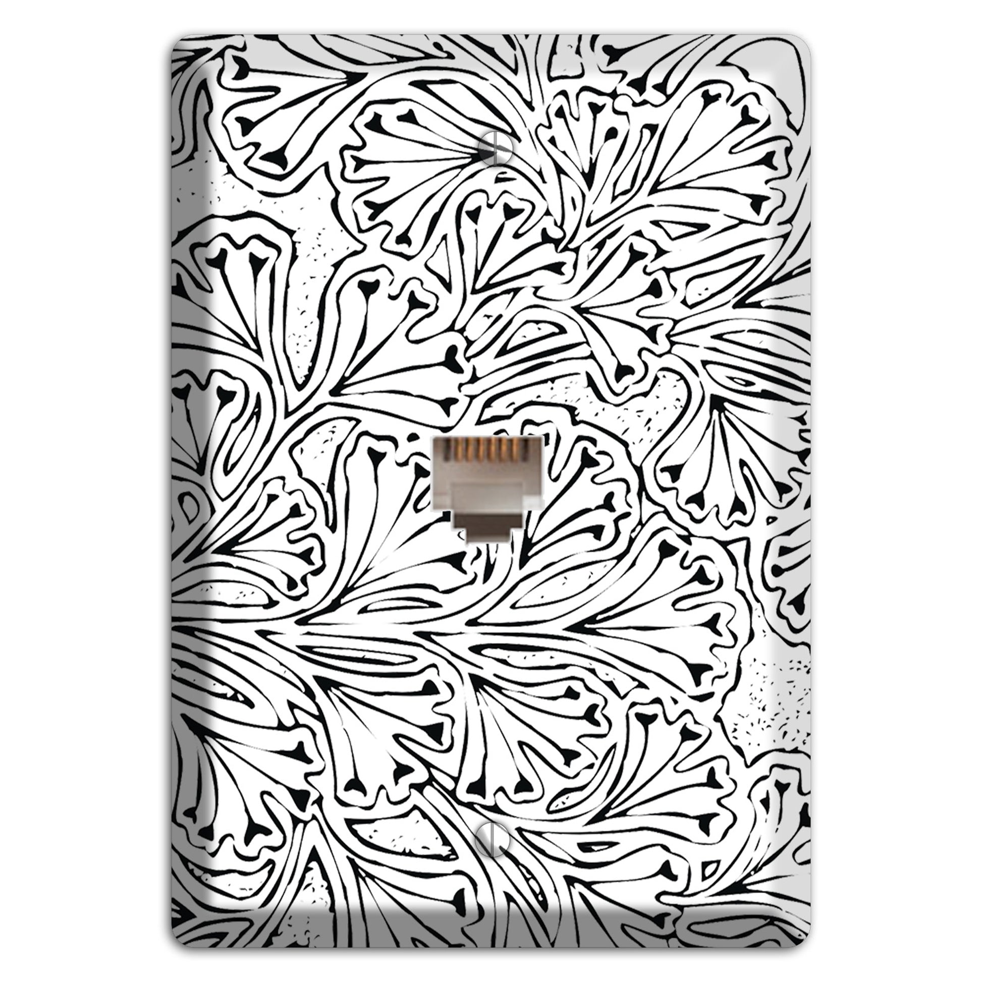 Deco Red Interlocking Floral Phone Wallplate