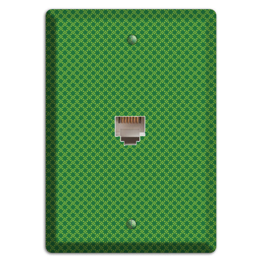 Multi Green Tiny Checked Foulard Phone Wallplate