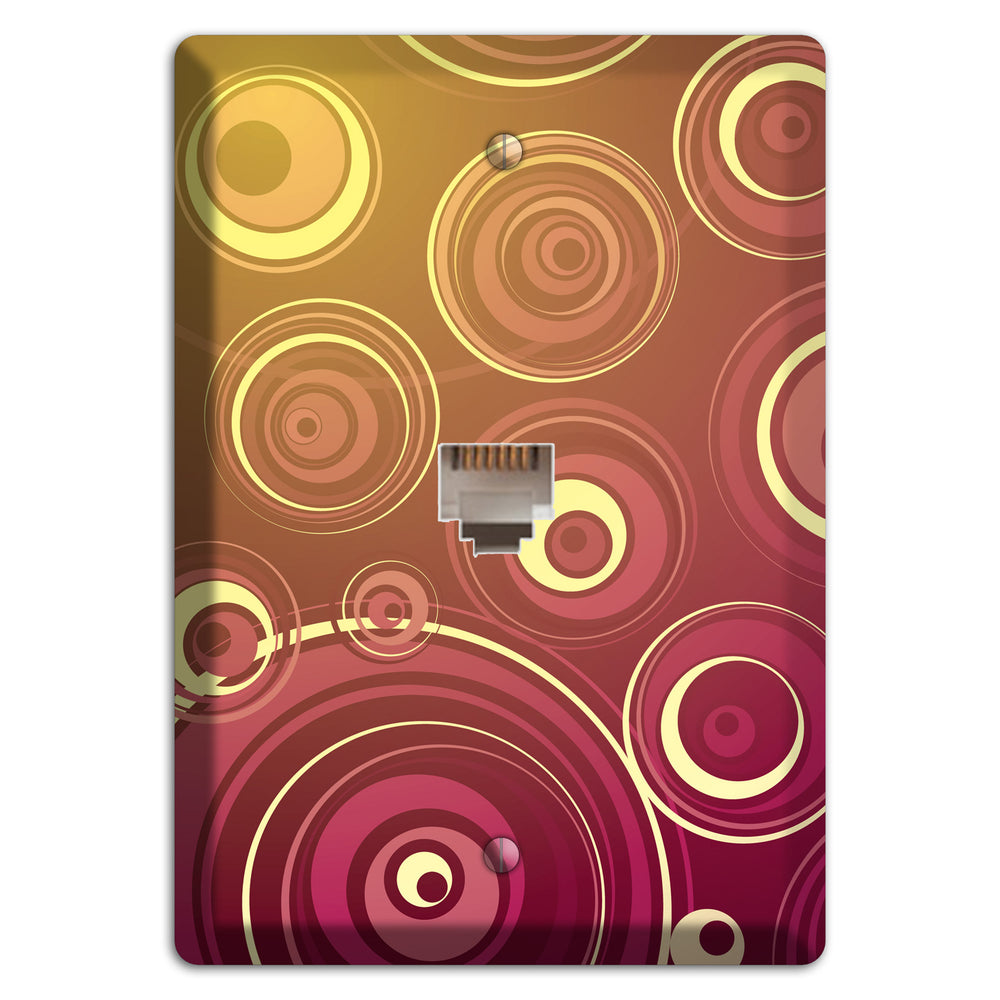Maroon and Yellow Circles Phone Wallplate