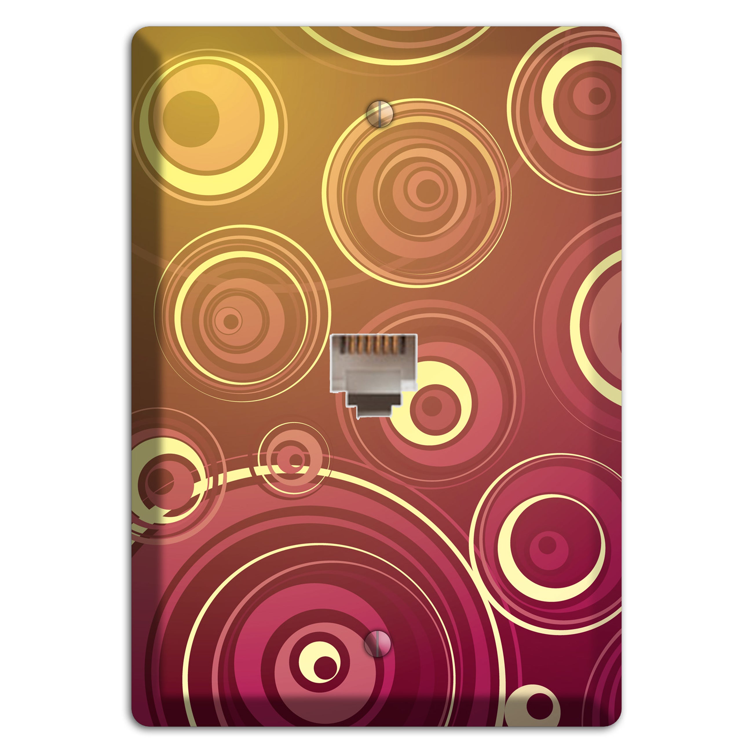Maroon and Yellow Circles Phone Wallplate