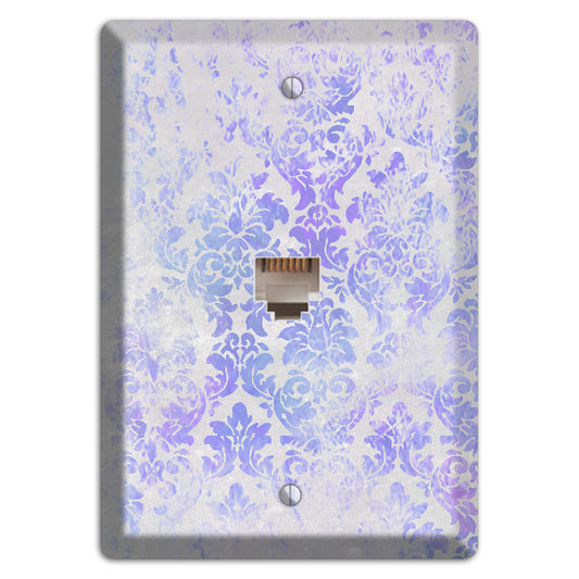 Periwinkle Gray Whimsical Damask Phone Wallplate
