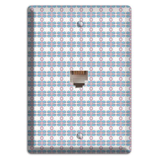 White with Faded Blue and Red Tapestry Phone Wallplate