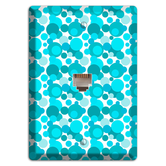 Multi Turquoise Bubble Dots Phone Wallplate