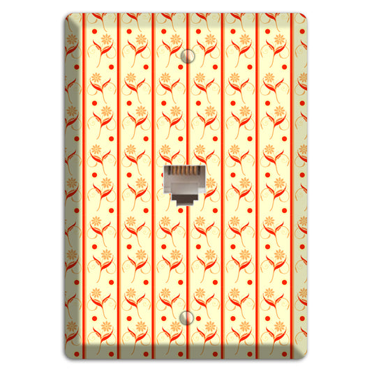 Yellow Floral Pattern Phone Wallplate