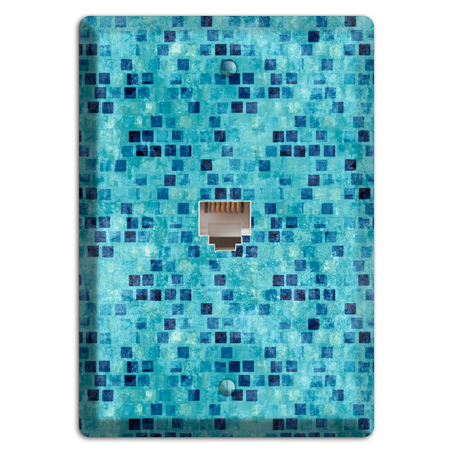 Turquoise Grunge Tile Phone Wallplate