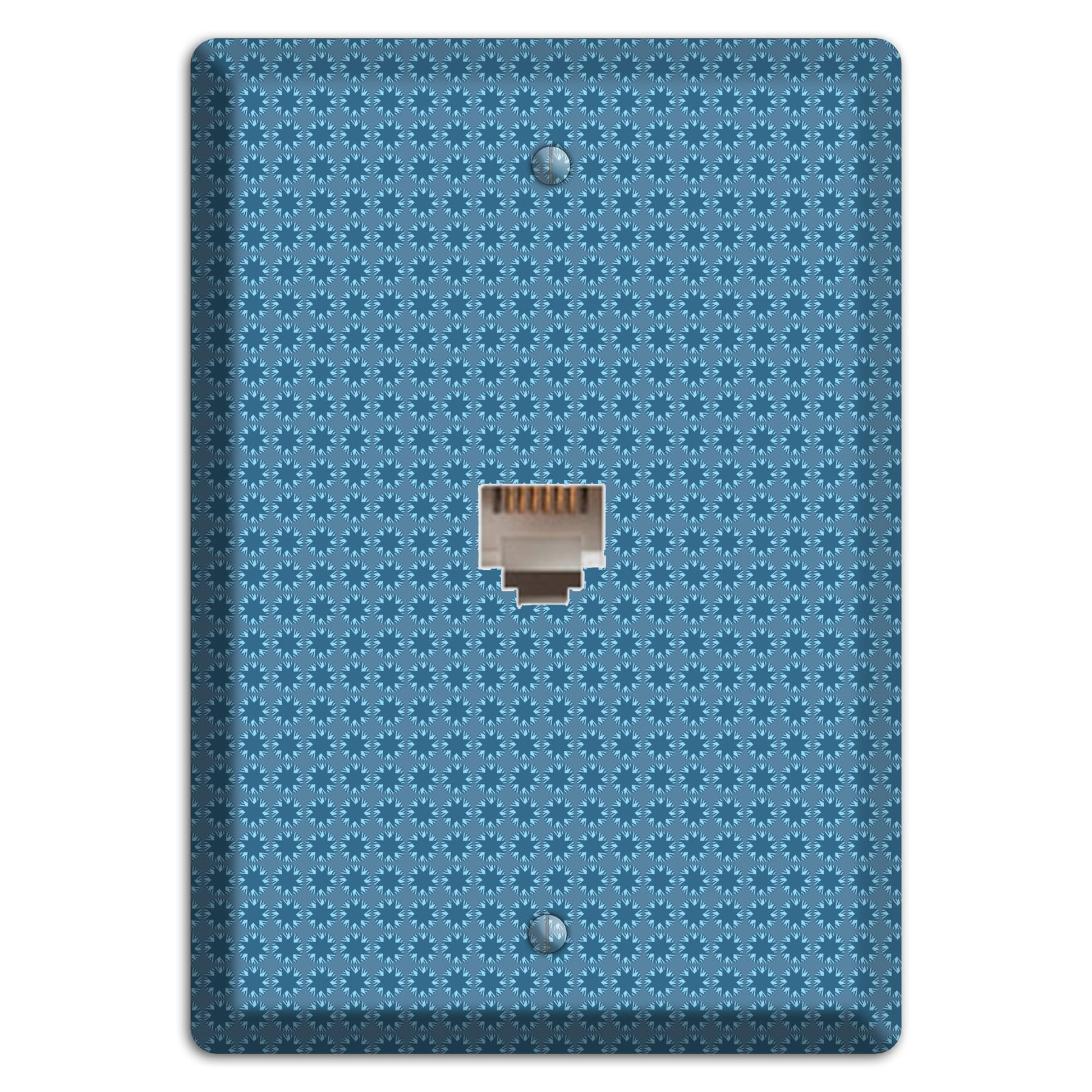 Multi Blue Tiled Foulard Phone Wallplate