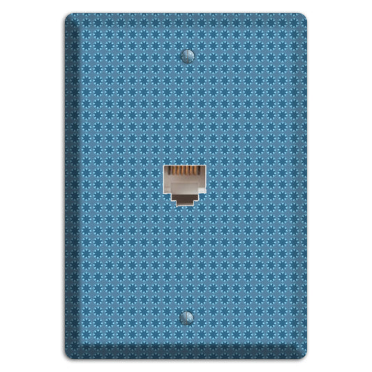 Multi Blue Tiled Foulard Phone Wallplate