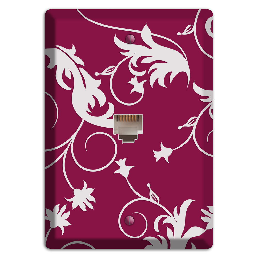 Fuschia Victorian Sprig Phone Wallplate