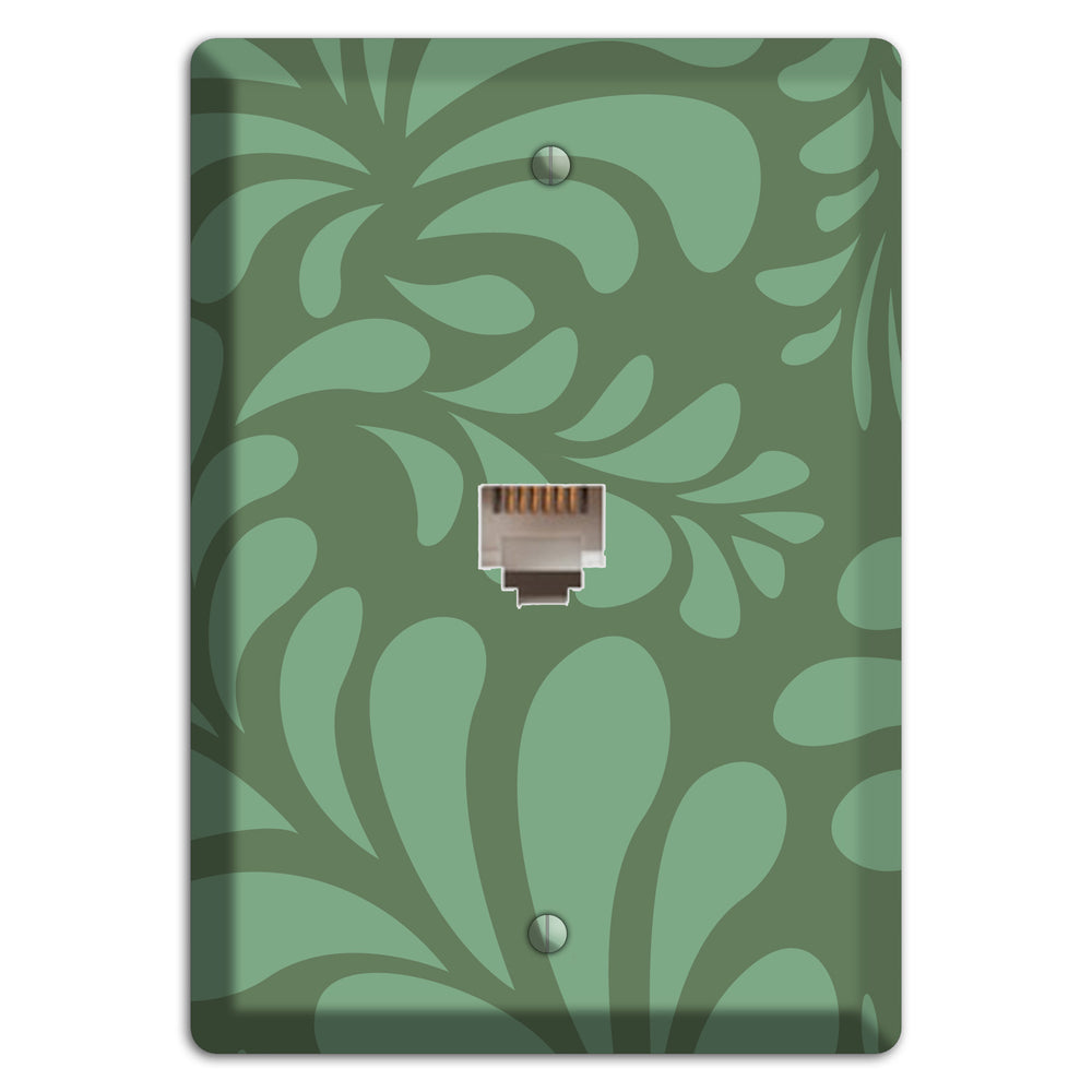 Green Herati Phone Wallplate