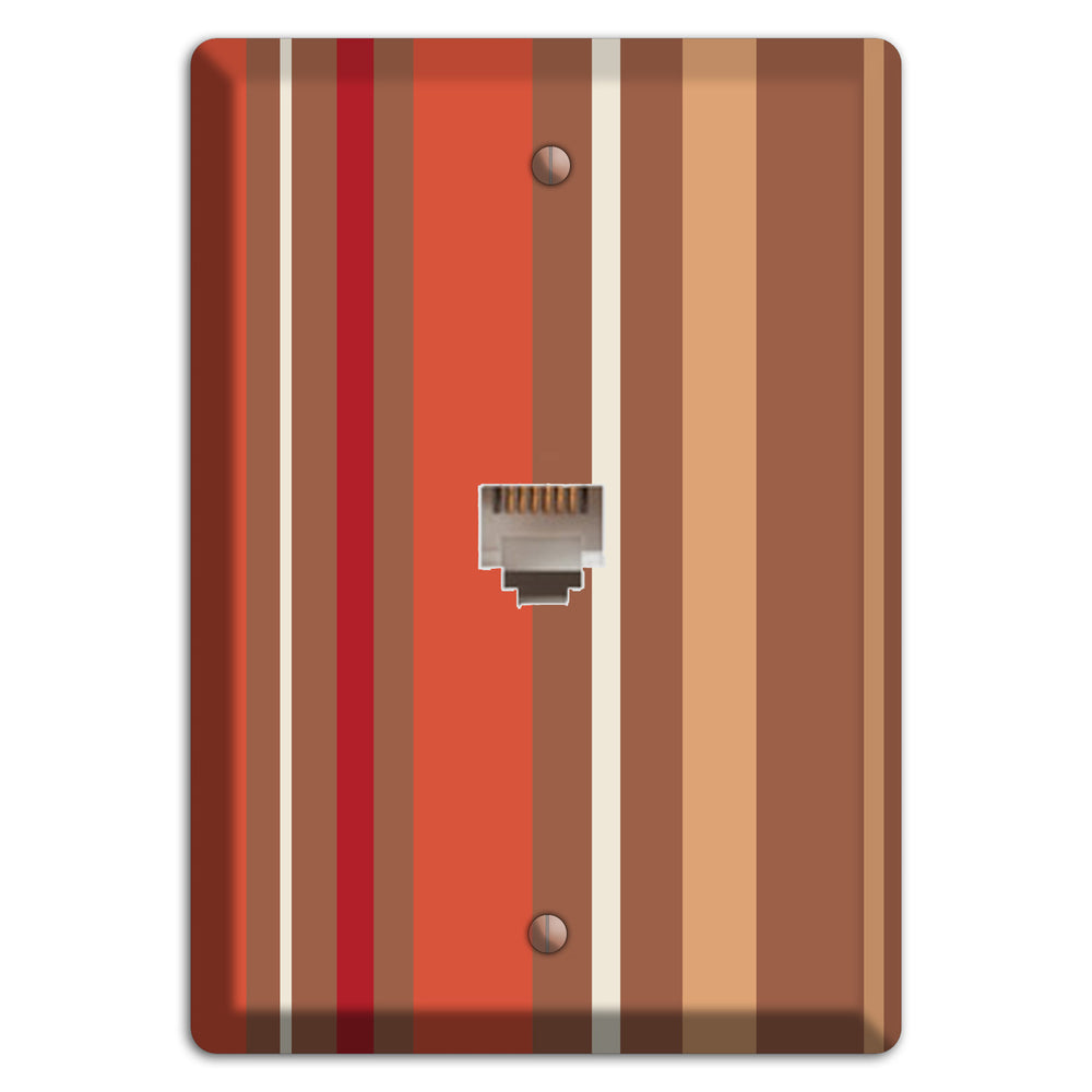 Multi Coral Vertical Stripe Phone Wallplate