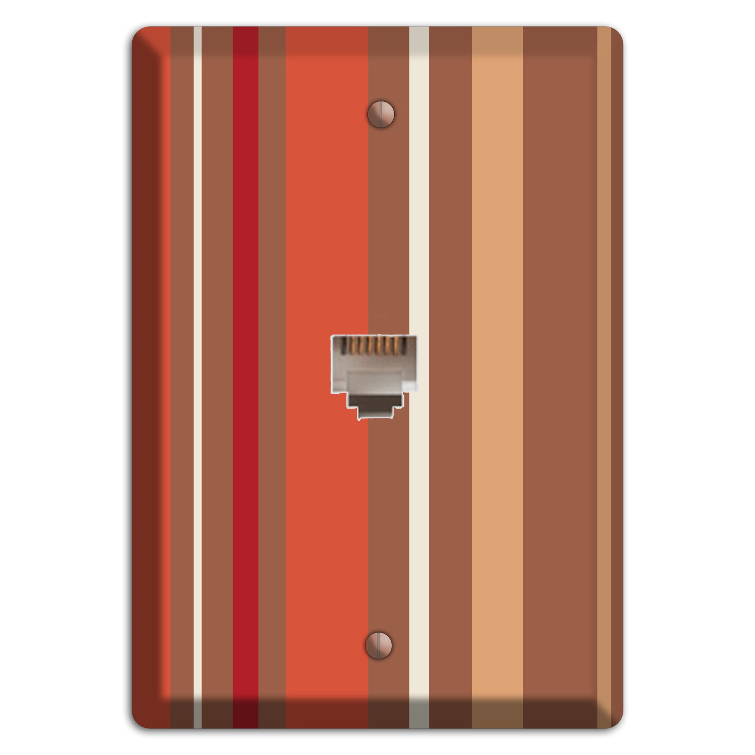 Multi Coral Vertical Stripe Phone Wallplate