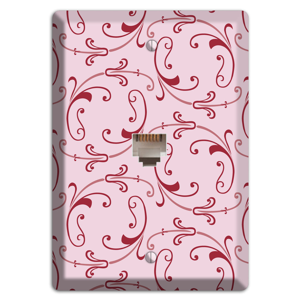 Pink Victorian Sprig Phone Wallplate