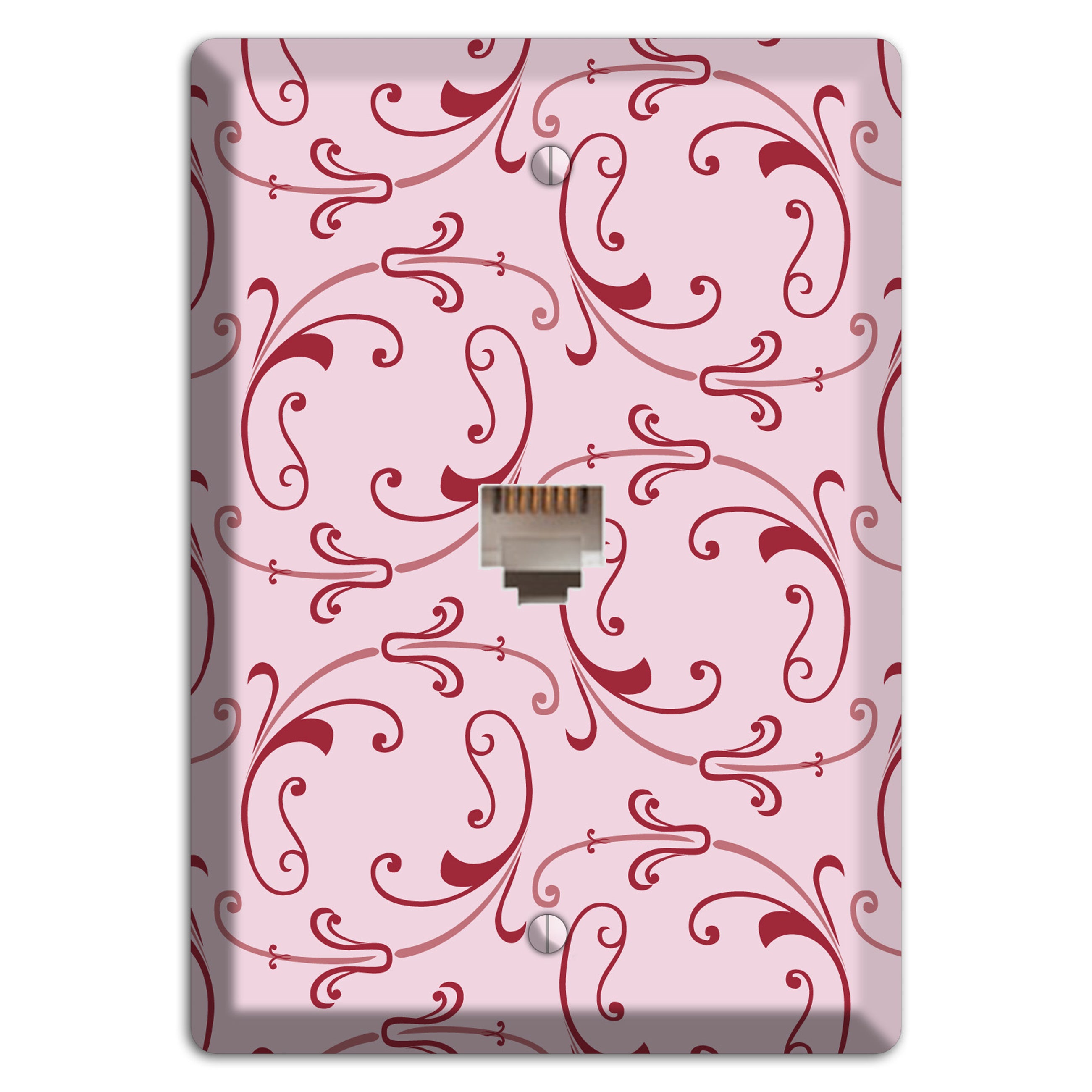 Pink Victorian Sprig Phone Wallplate