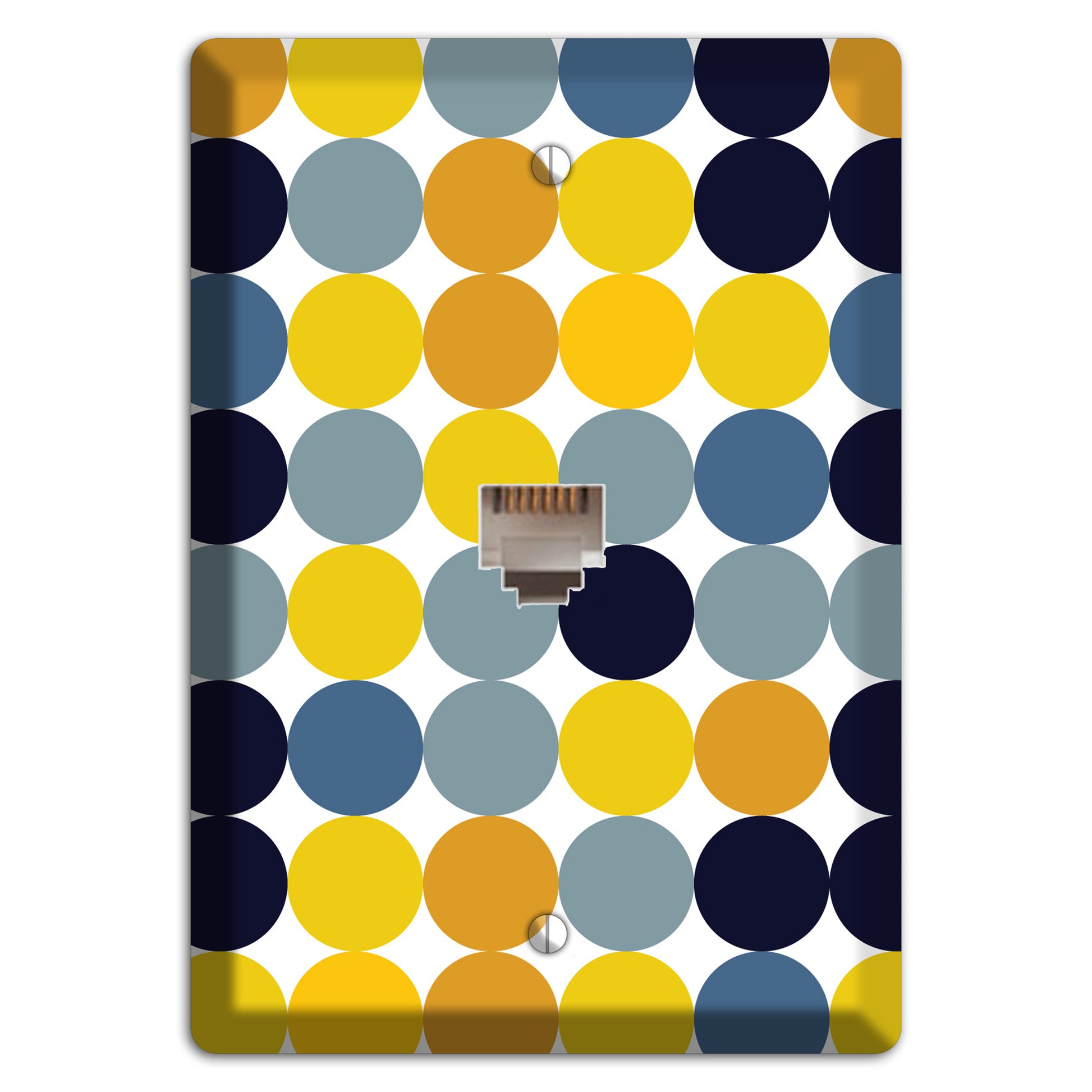 Multi Yellow and Blue Dots Phone Wallplate