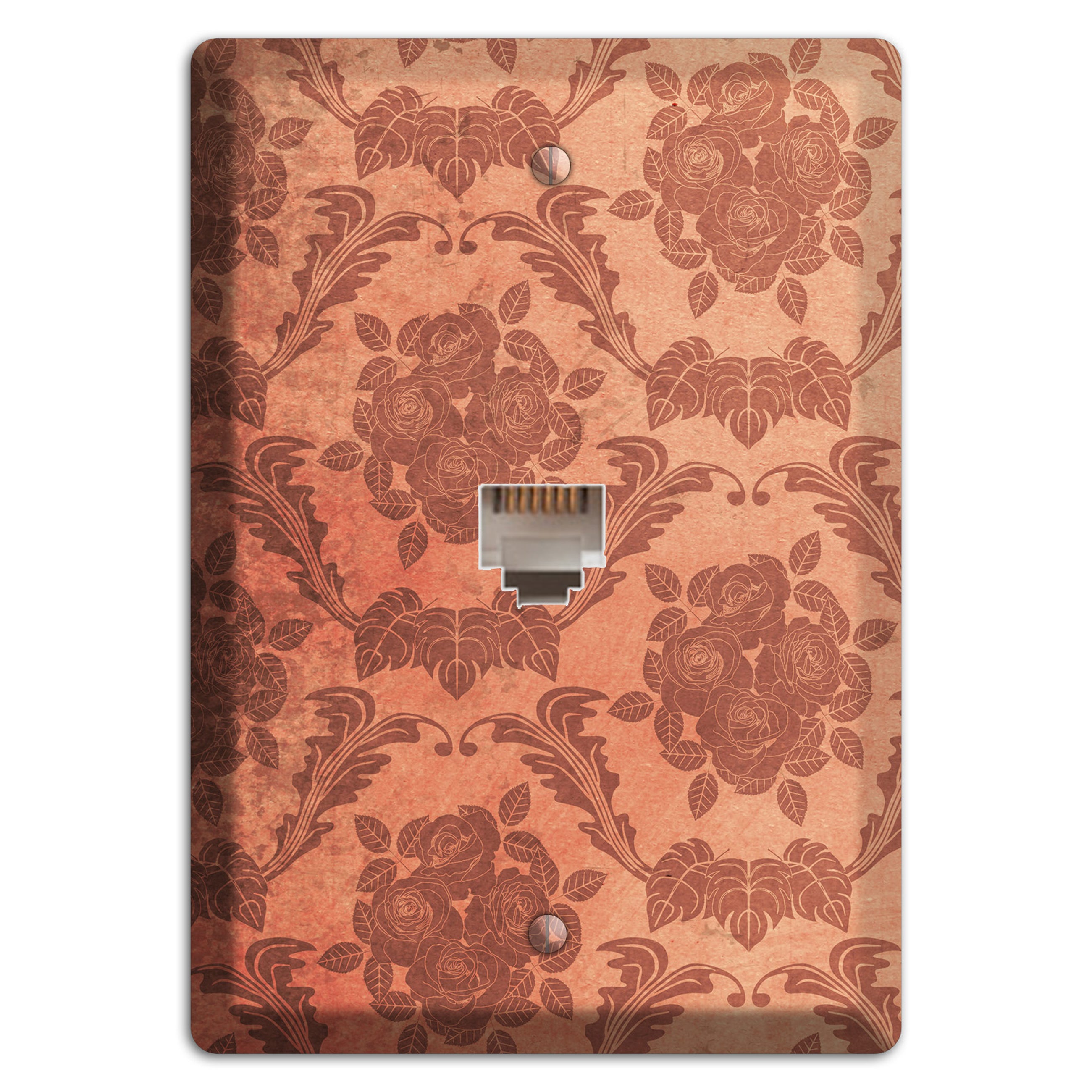 Contessa Vintage Rose Damask Phone Wallplate
