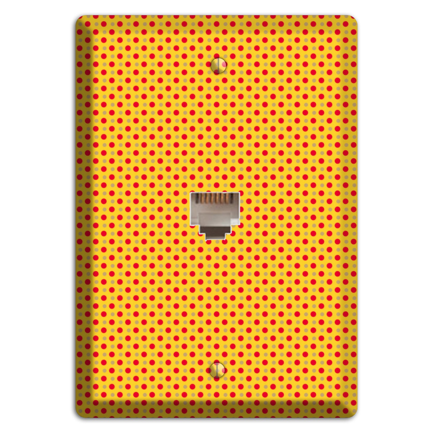 Orange with Maroon Tiny Polka Dots Phone Wallplate