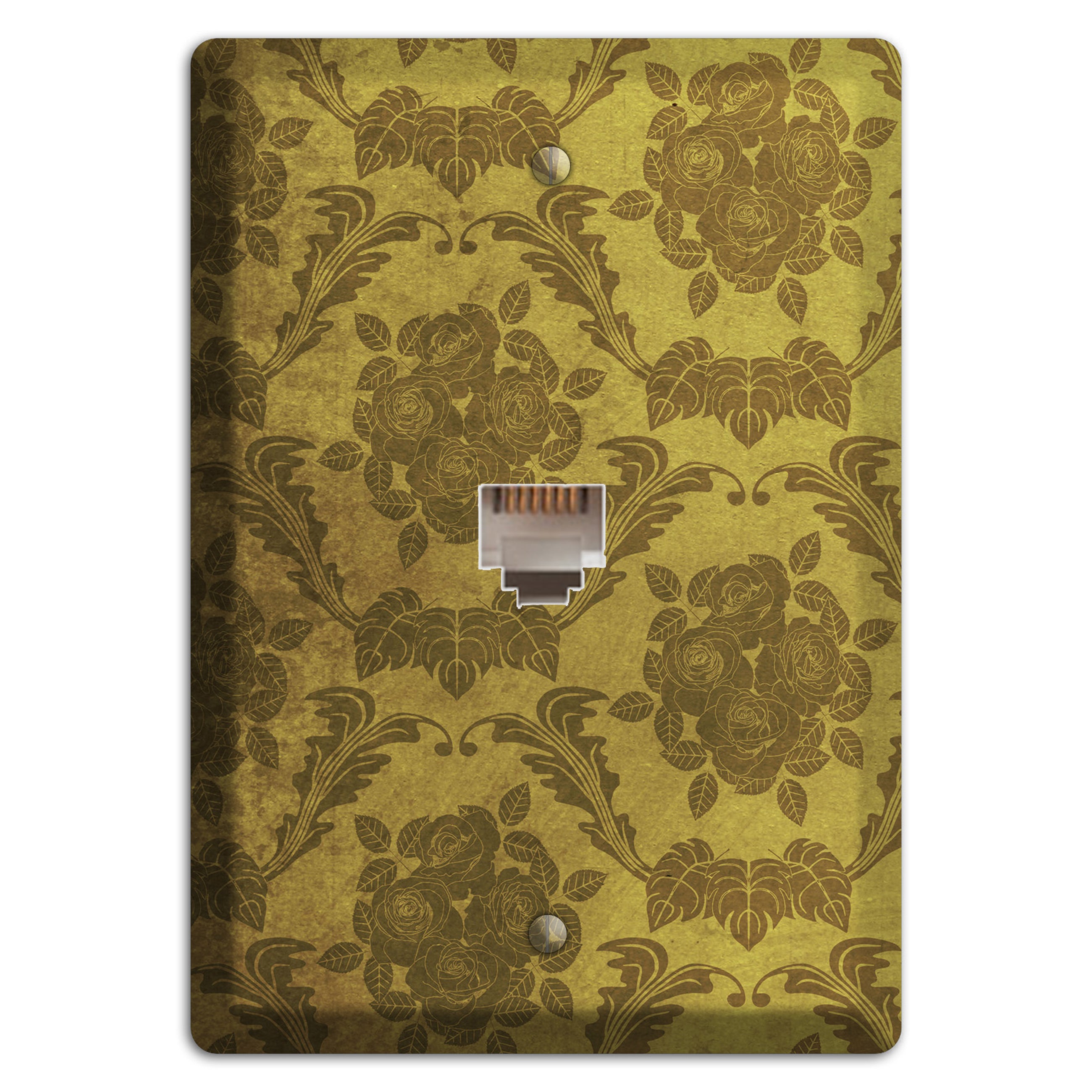 Pesto Vintage Rose Damask Phone Wallplate