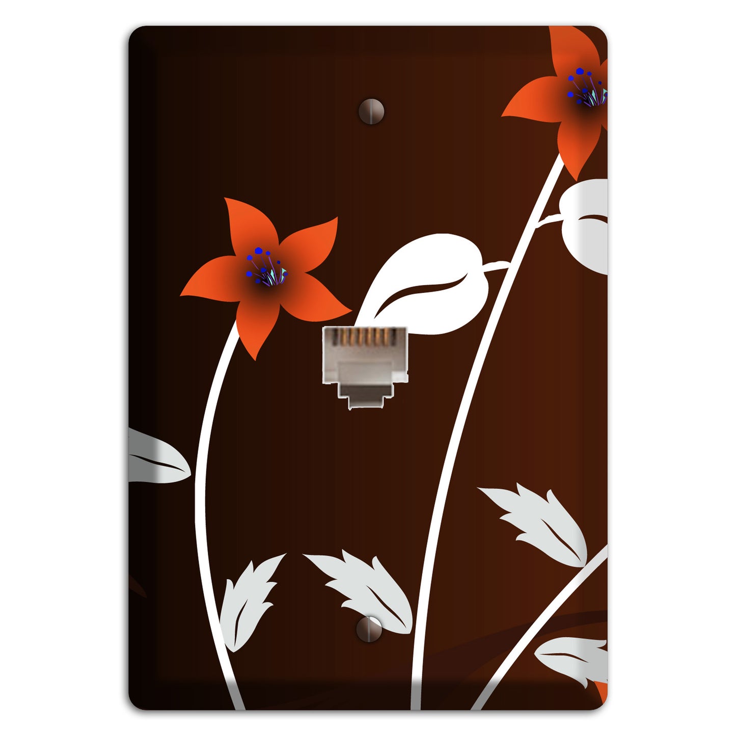 Black and Red Double Sprig Phone Wallplate