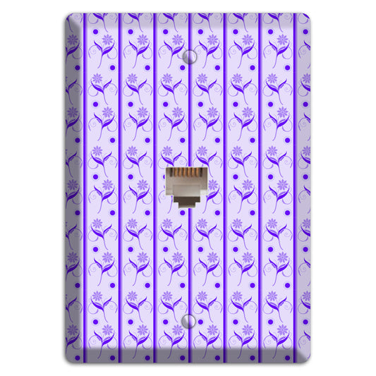Purple Floral Pattern Phone Wallplate