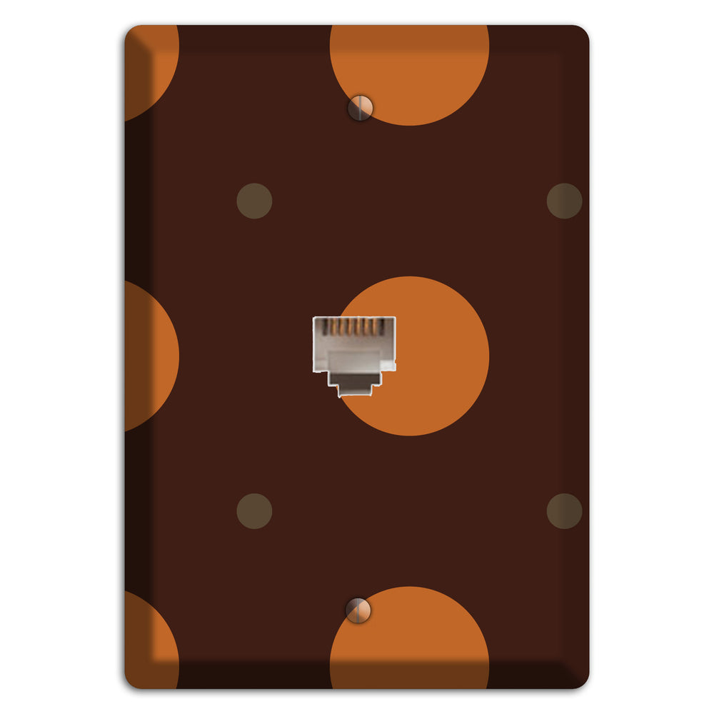 Brown with Umber and Brown Multi Tiled Medium Dots Phone Wallplate