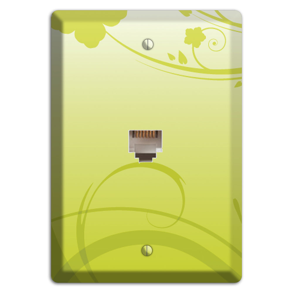 Green Swirls Phone Wallplate