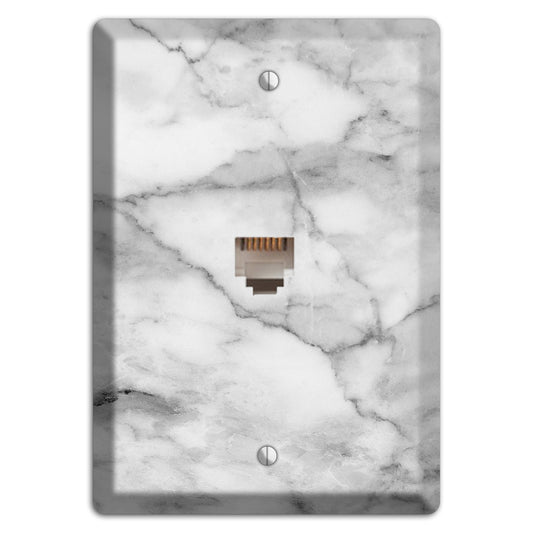 Gray and White Marble Phone Wallplate