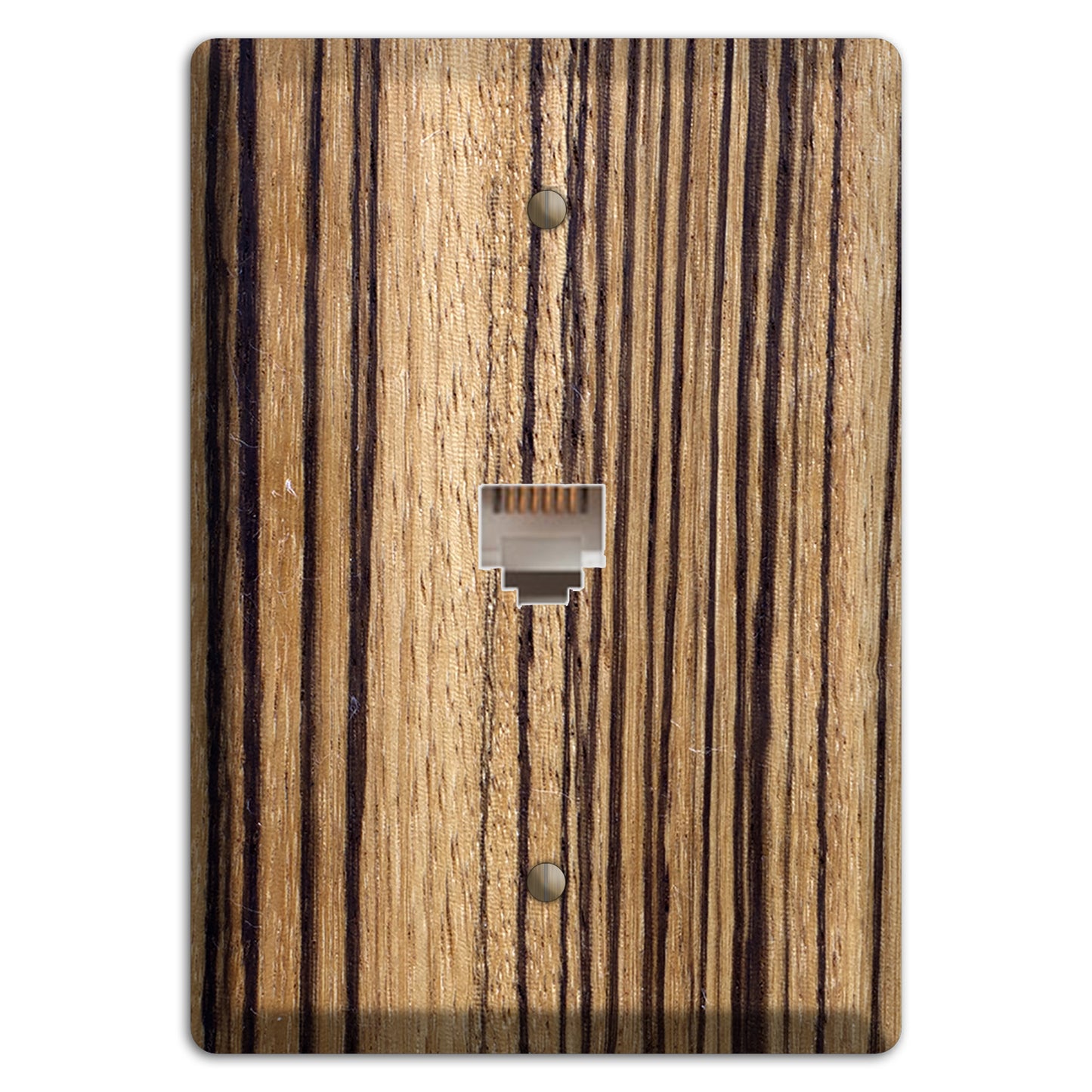 Zebrawood Wood Duplex Outlet / Receptacle Cover Plate