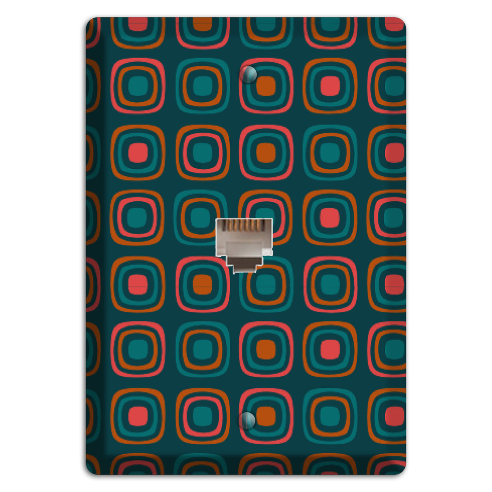 Teal and Pink Rounded Squares Phone Wallplate