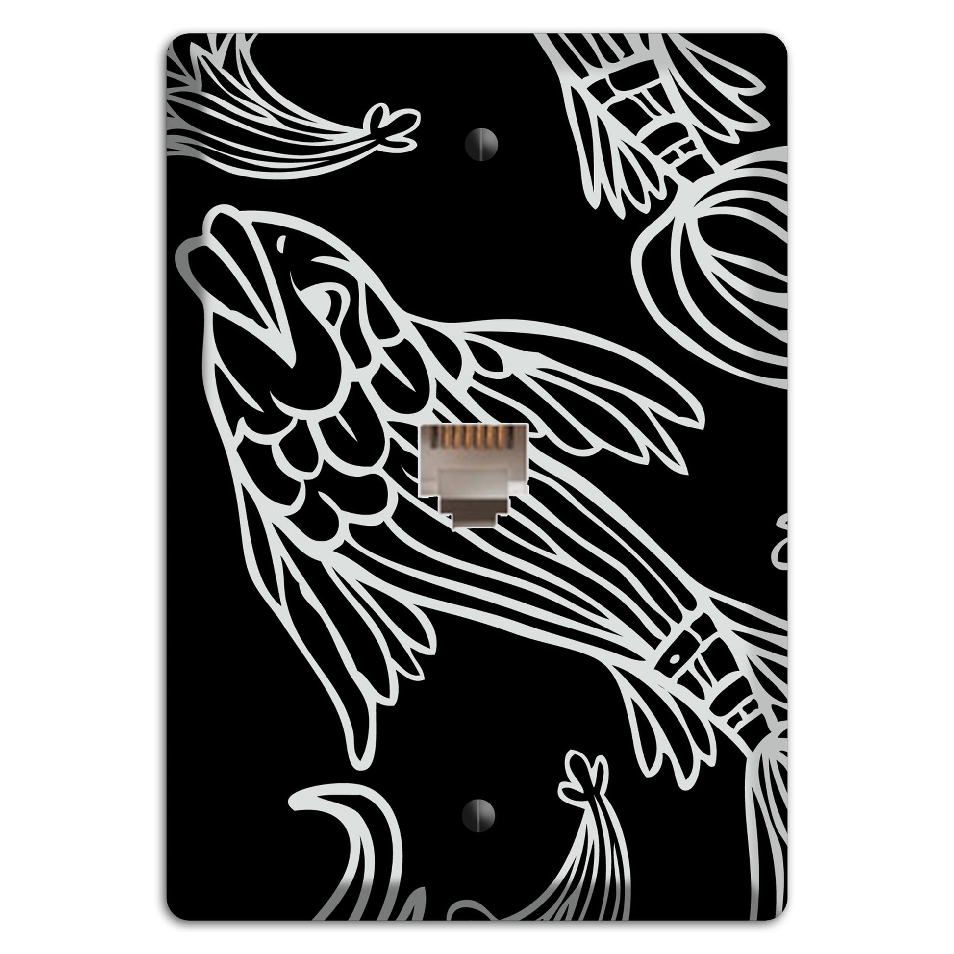 Black and White Koi Phone Wallplate