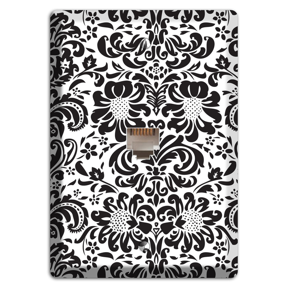 White with Black Toile Phone Wallplate