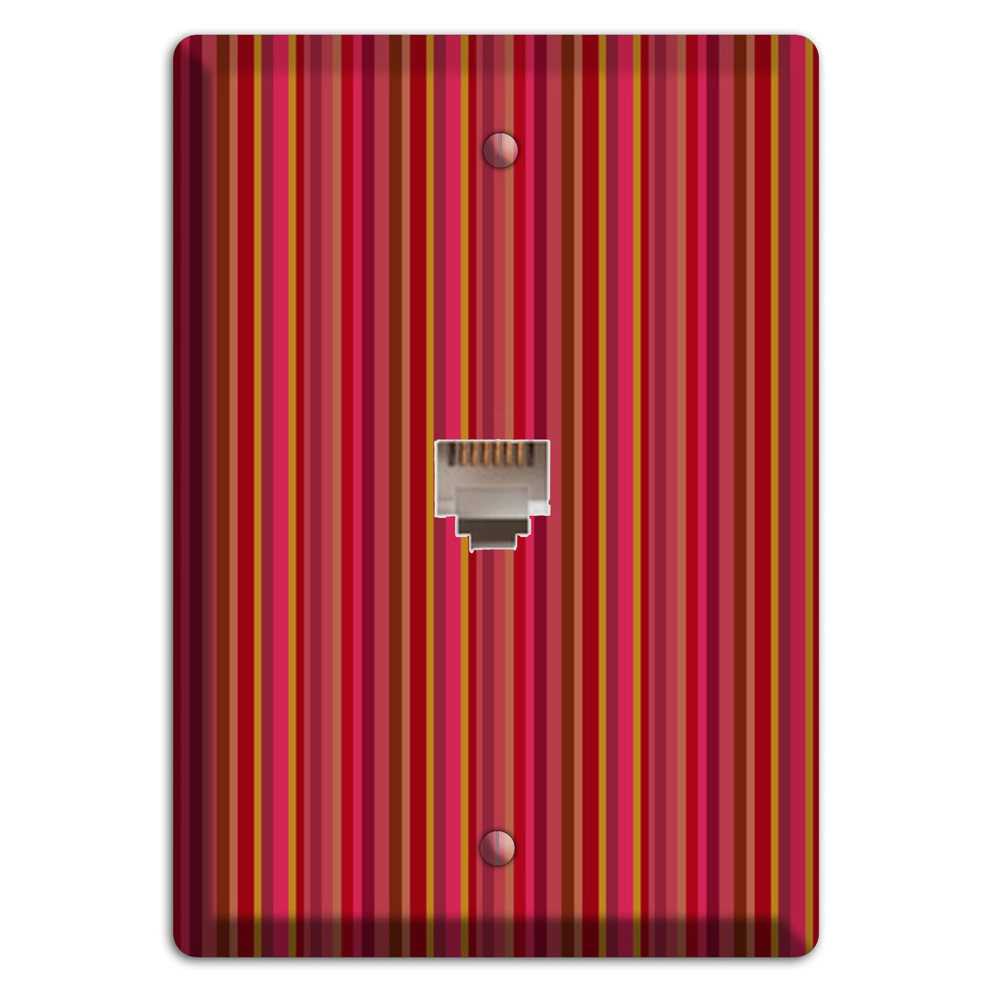 Multi Red Vertical Stripes 2 Phone Wallplate