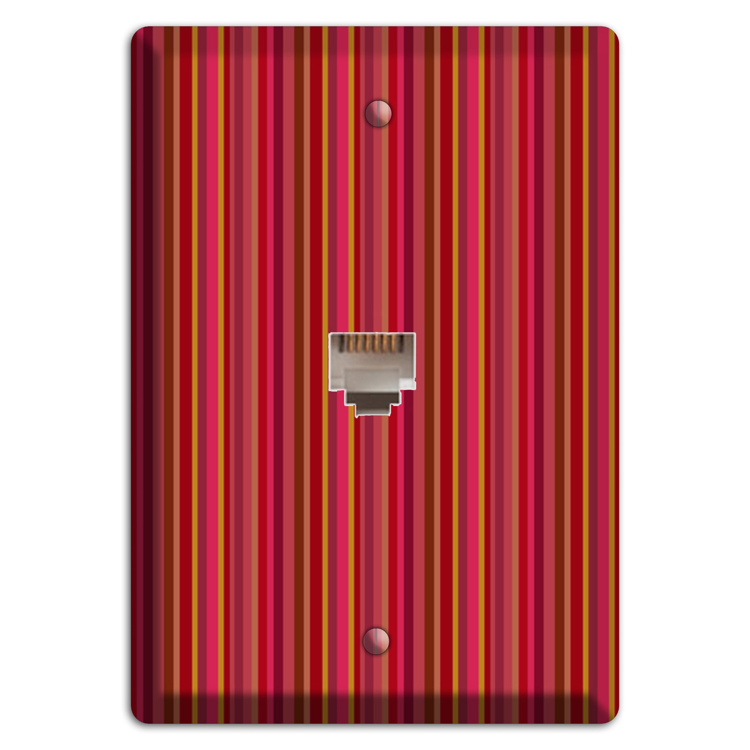 Multi Red Vertical Stripes 2 Phone Wallplate