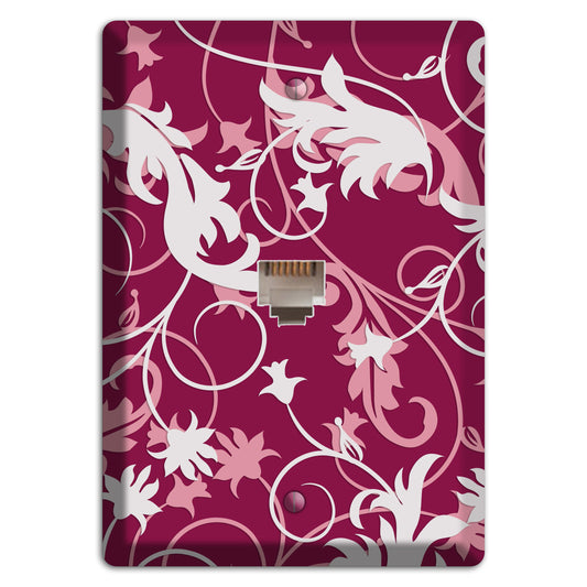 Fuschia and Pink Victorian Sprig Phone Wallplate