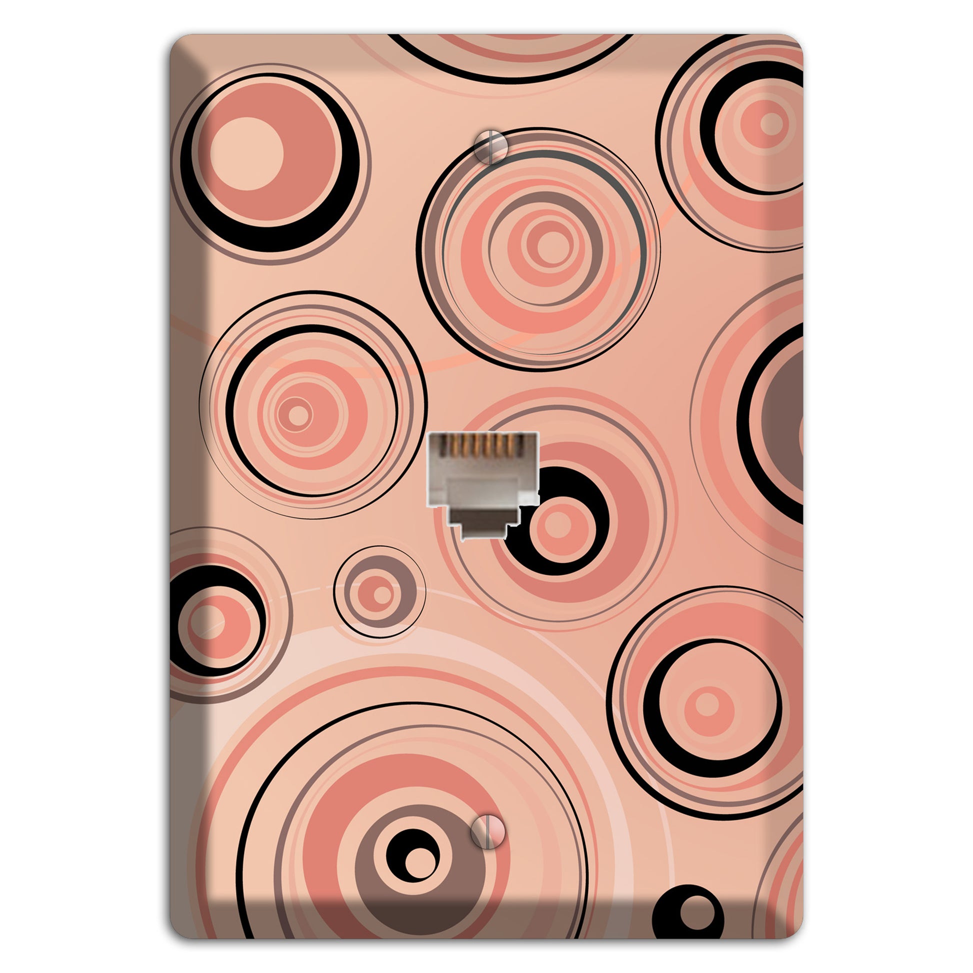 Salmon Circles Phone Wallplate