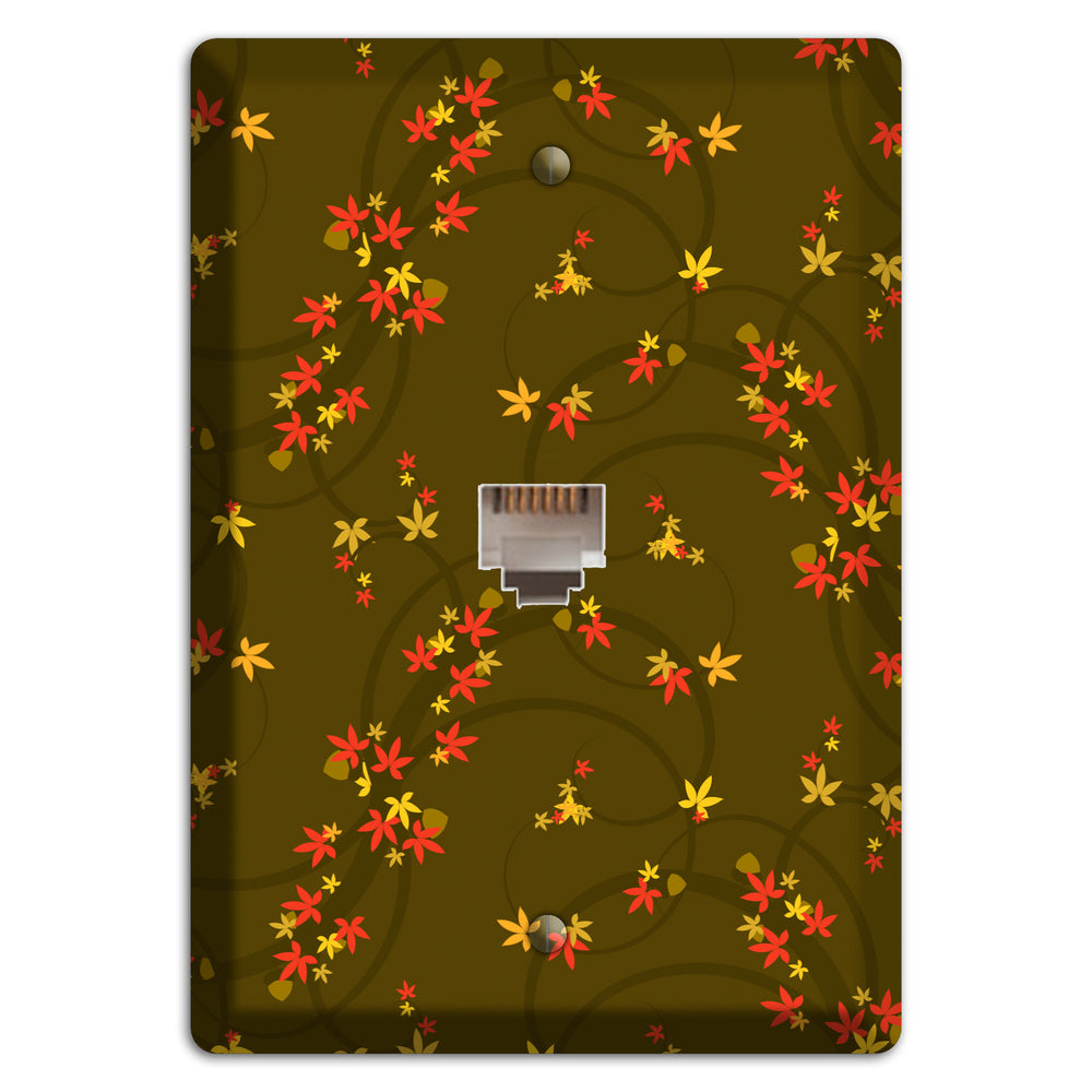 Brown Fall Flowers Phone Wallplate