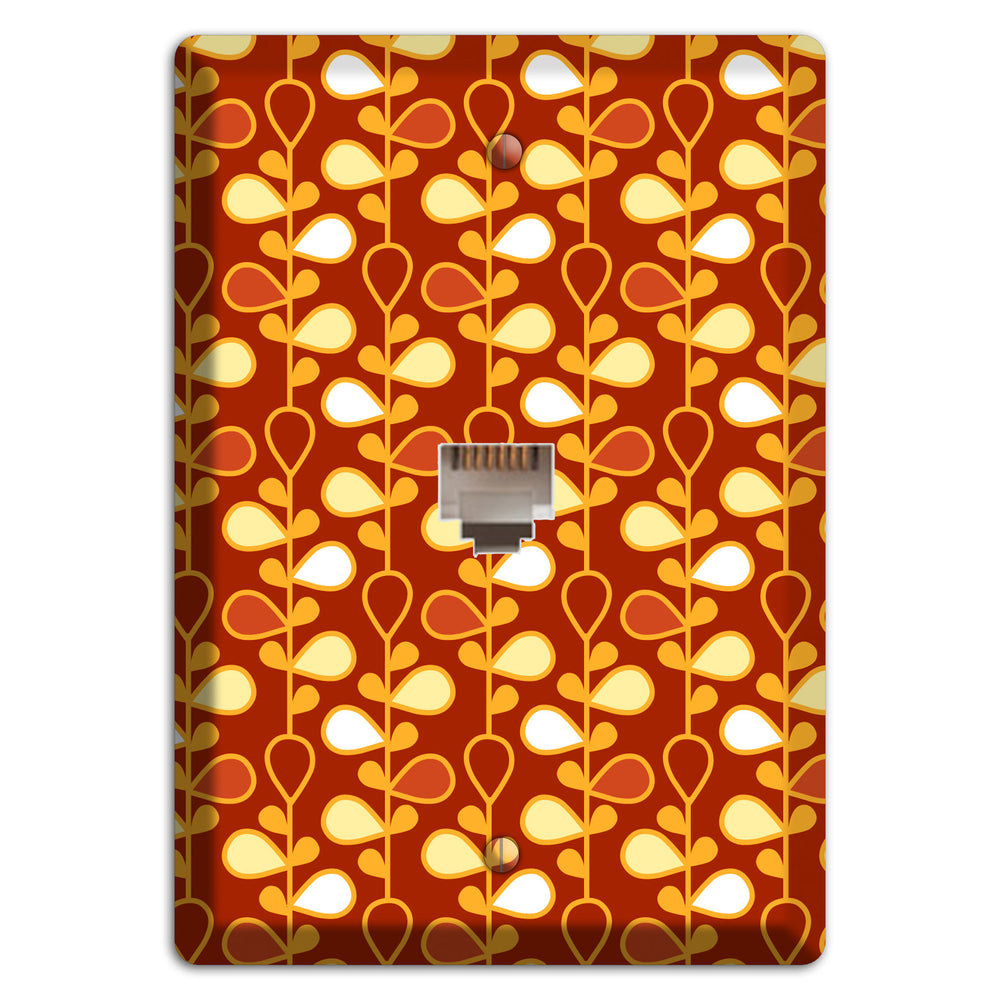Red with Orange and Yellow Drop and Vine Phone Wallplate