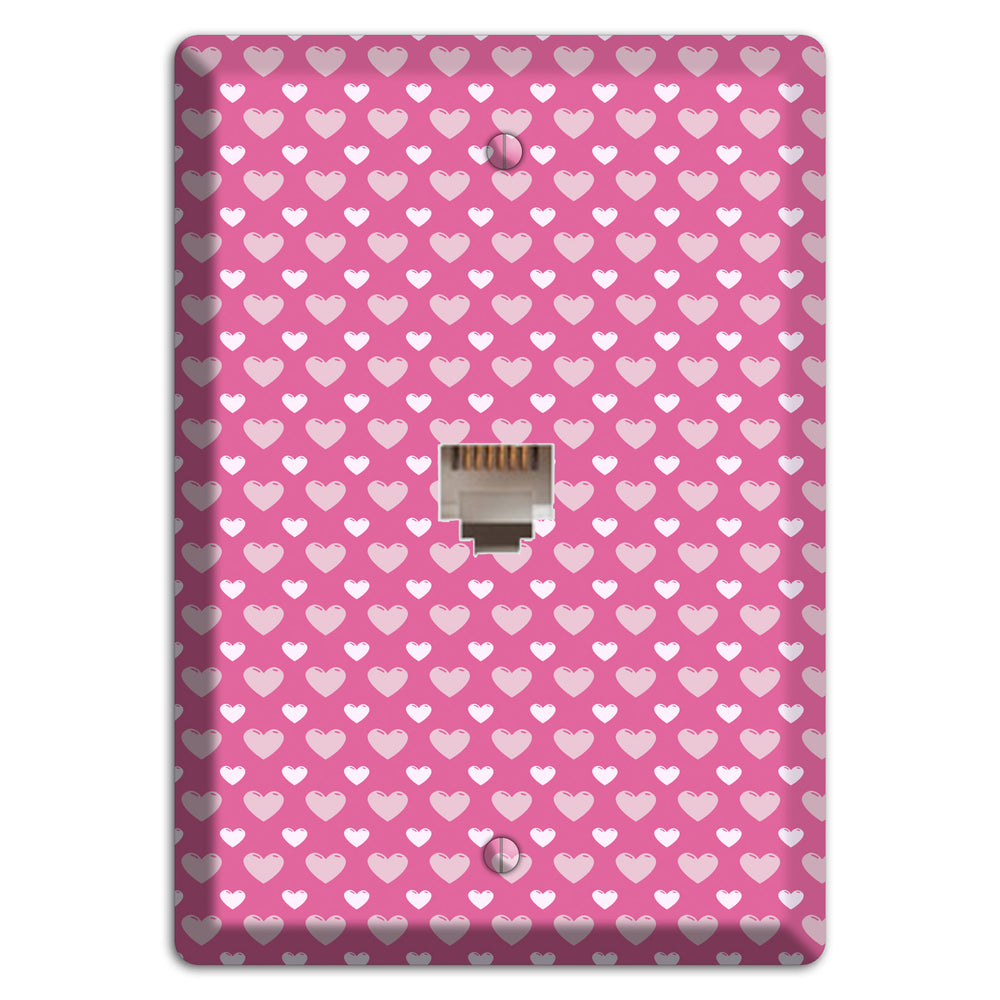 Tiled Small Hearts Phone Wallplate