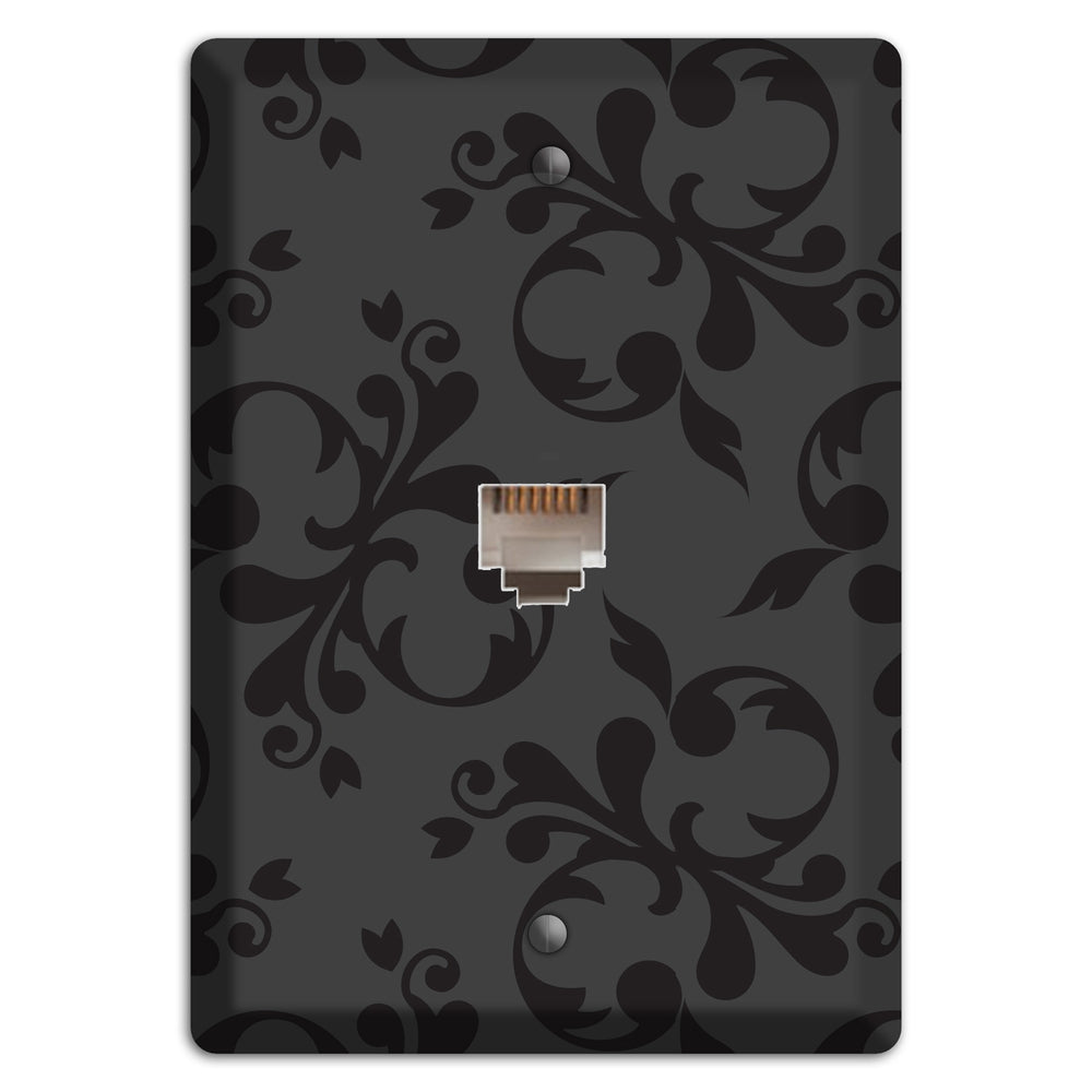 Grey Victorian Toile Phone Wallplate