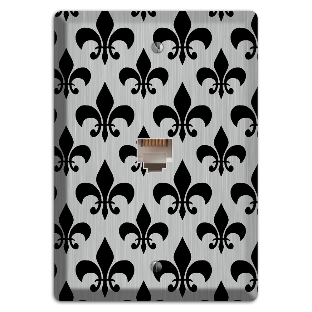 Fleur de Lis Stainless Steel Phone Wallplate