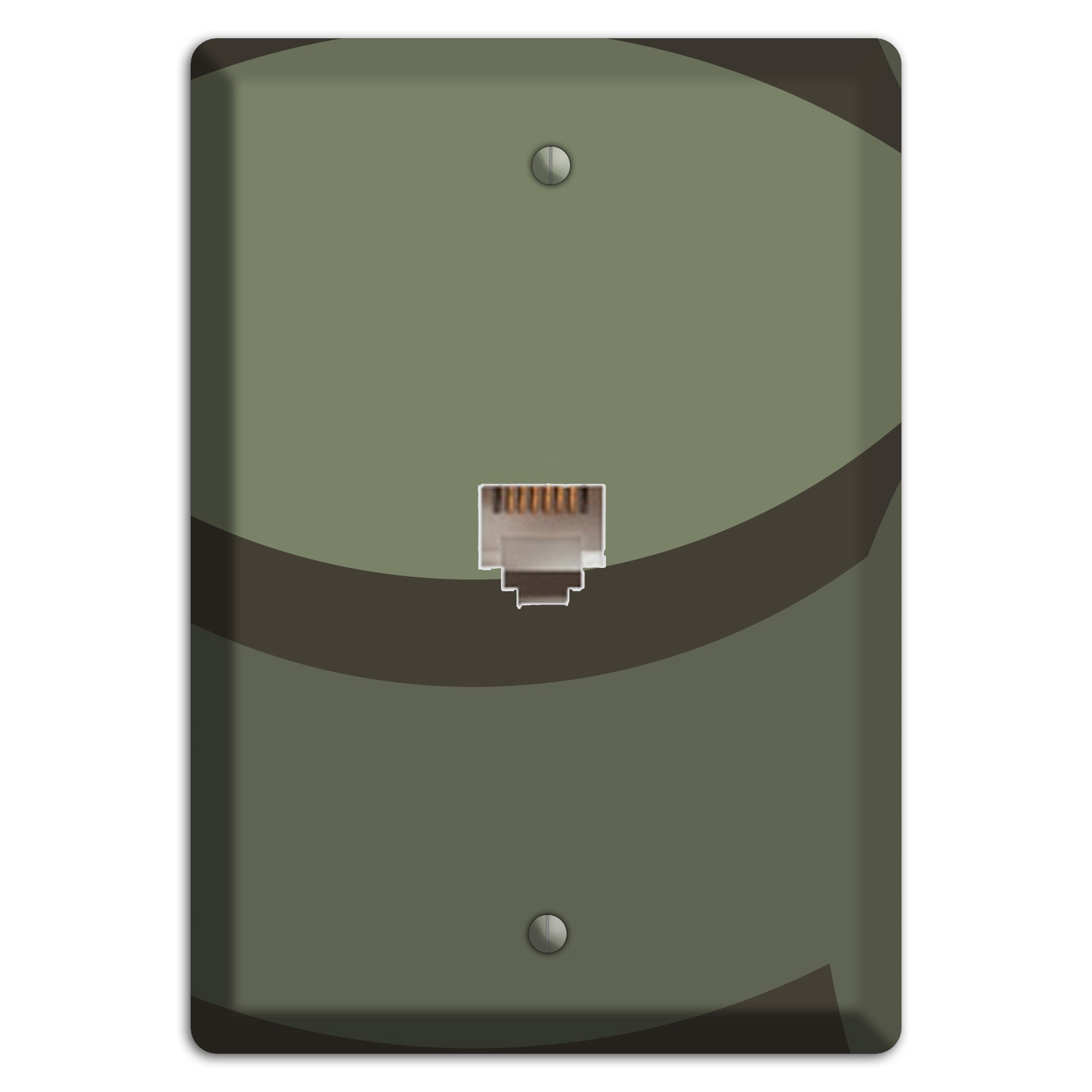 Olive Abstract Phone Wallplate