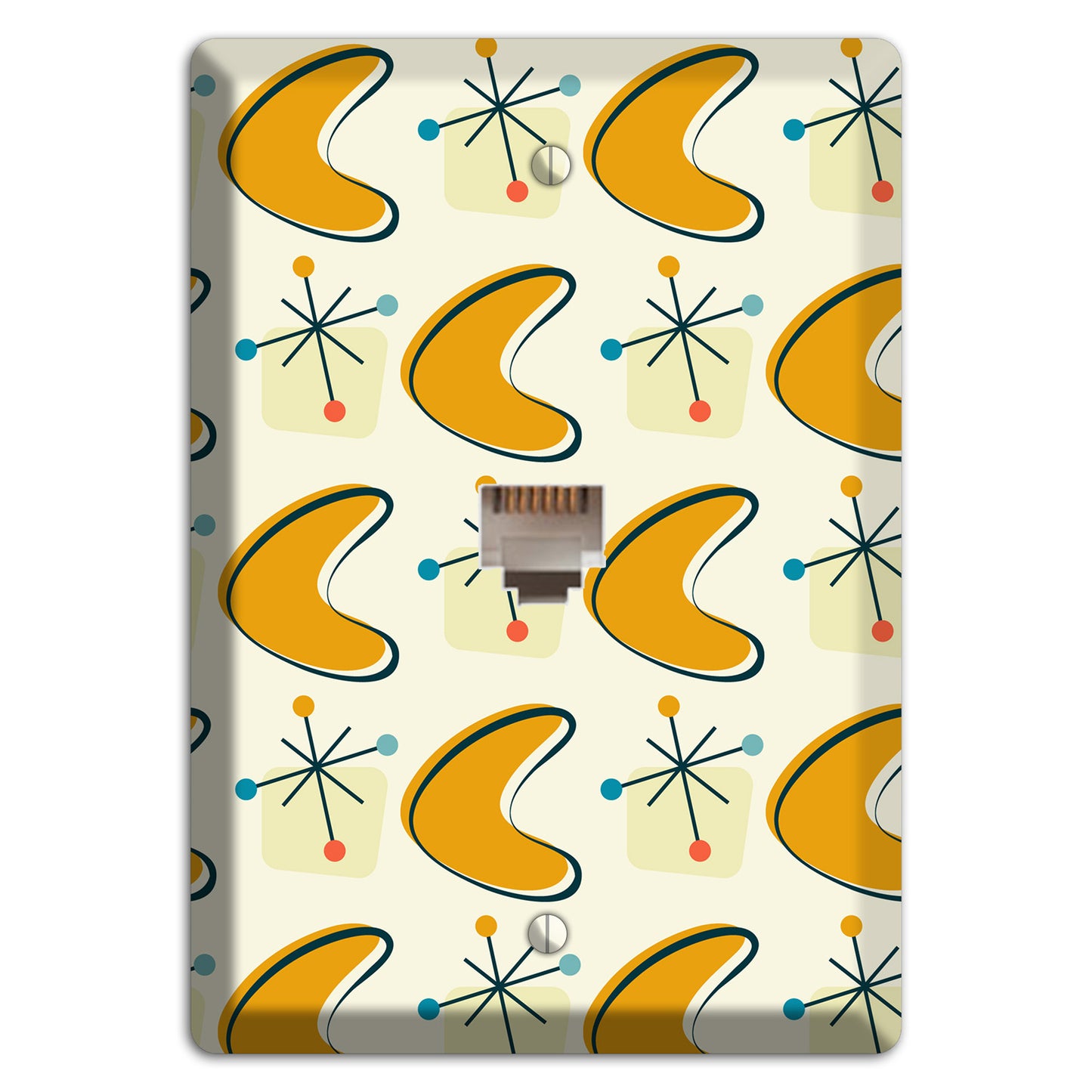 Yellow Boomerang Phone Wallplate
