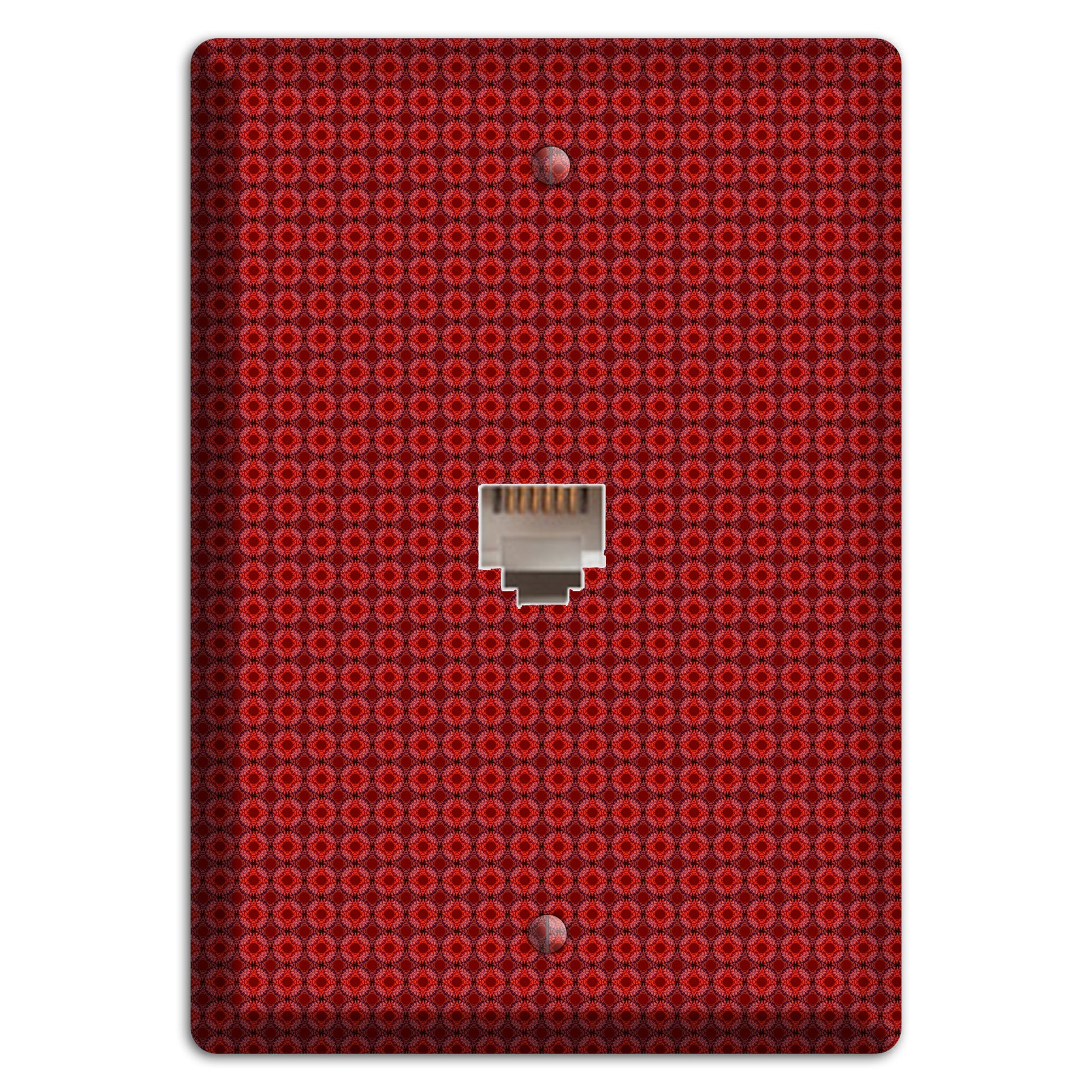 Multi Red Tiled Foulard Phone Wallplate