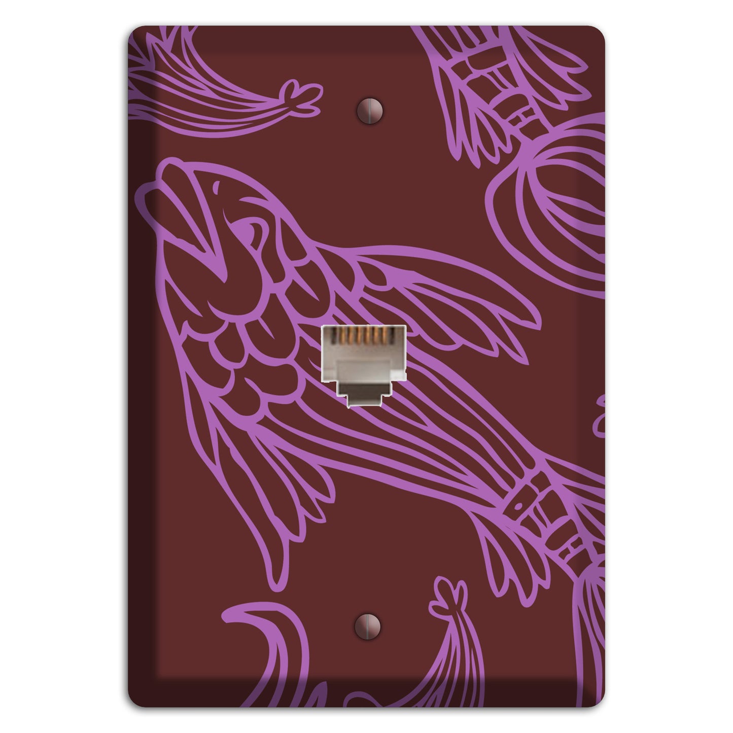 Purple and Pink Koi Phone Wallplate