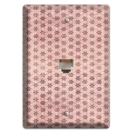Dusty Pink Grunge Floral Contour Phone Wallplate