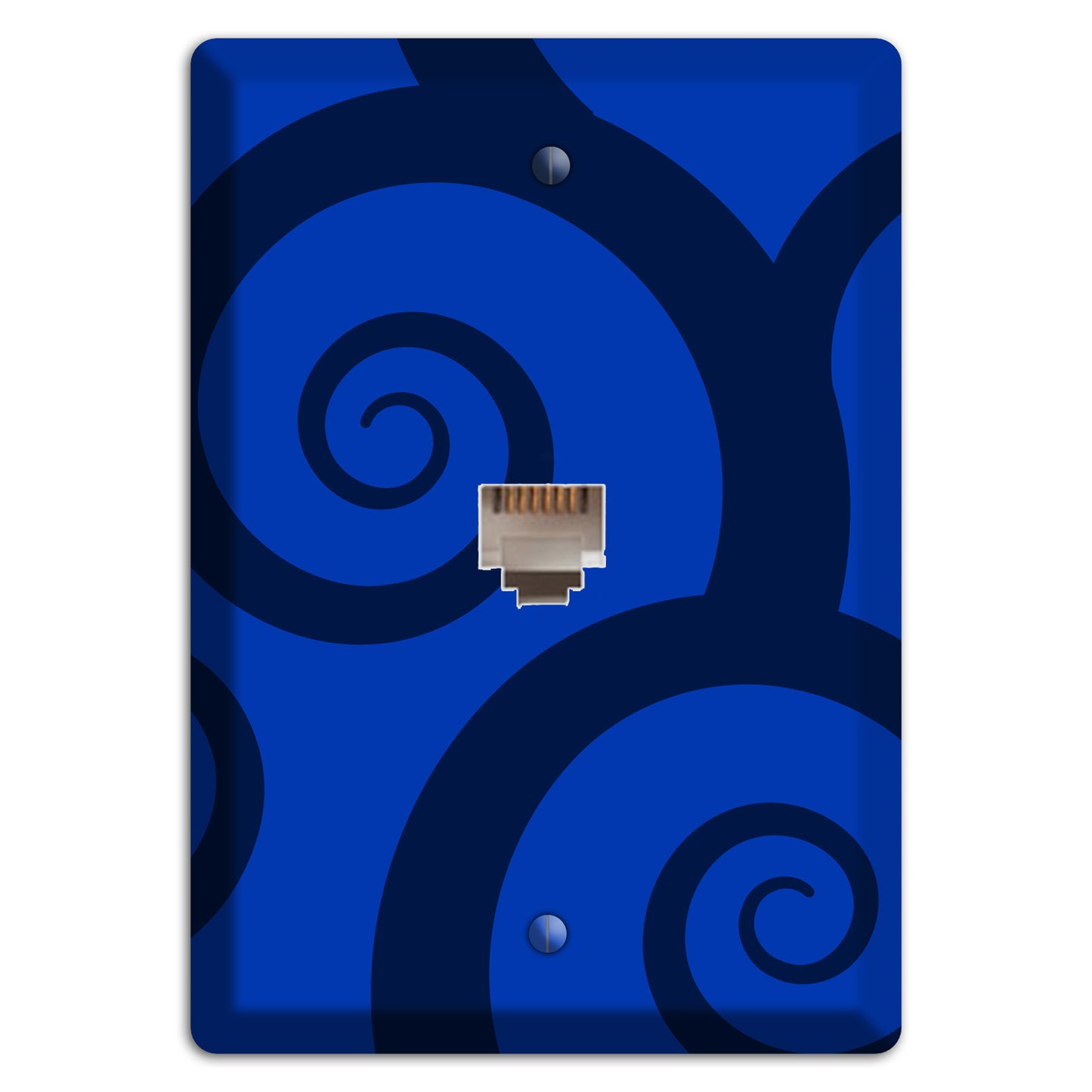 Blue Large Swirl Phone Wallplate