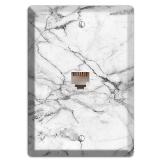 White and Gray Marble Phone Wallplate