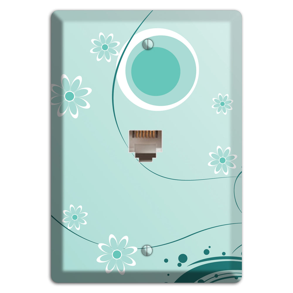 Light Green Floral Phone Wallplate