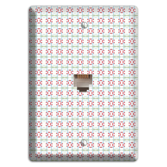 White with Red and Green Tapestry Phone Wallplate