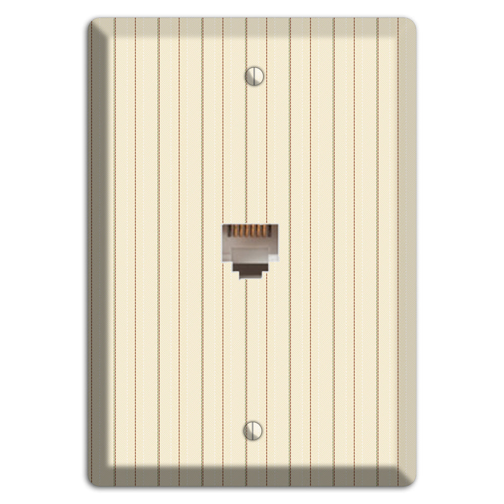 Off White Pinstripe Phone Wallplate
